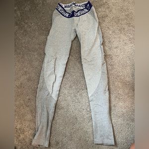 Gymshark gray leggings with purple waistband